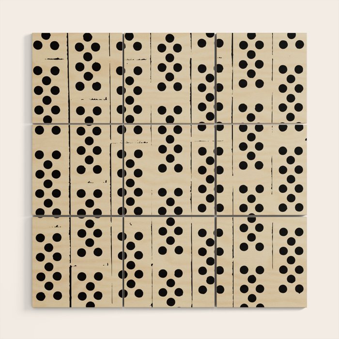 Dominos Pattern - monochrome hand-drawn  Wood Wall Art Gallery Image 1