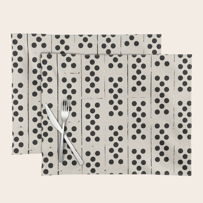 Dominos Pattern - monochrome hand-drawn  Placemat Gallery Image 1