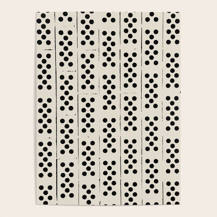 Dominos Pattern - monochrome hand-drawn  Poster Gallery Image 1