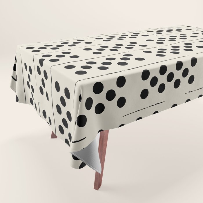 Dominos Pattern - monochrome hand-drawn  Tablecloth Gallery Image 1