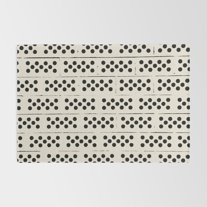 Dominos Pattern - monochrome hand-drawn  Rug Gallery Image 2