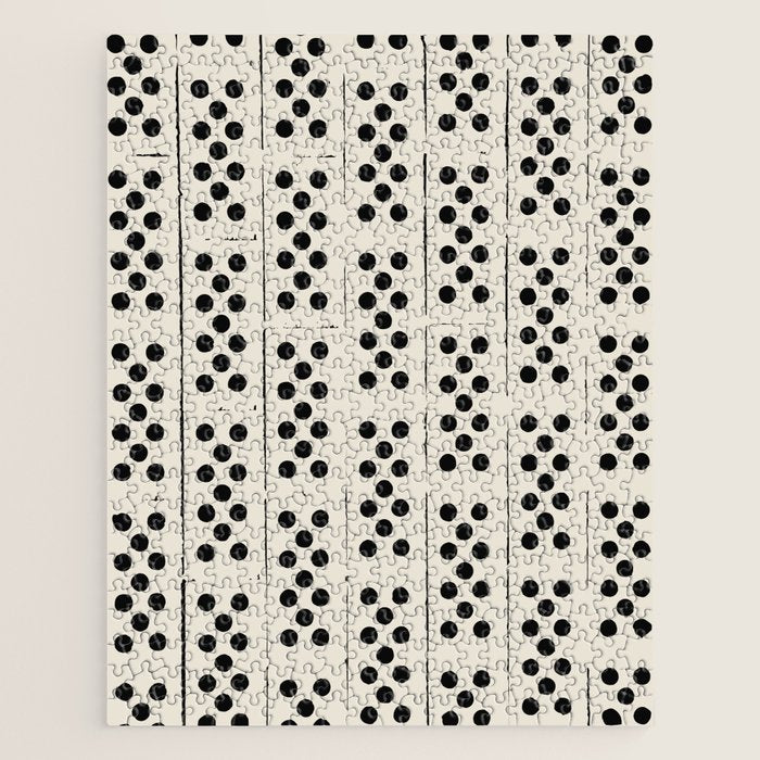 Dominos Pattern - monochrome hand-drawn  Jigsaw Puzzle Gallery Image 1