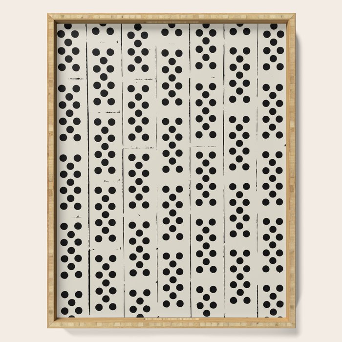 Dominos Pattern - monochrome hand-drawn  Serving Tray Gallery Image 1