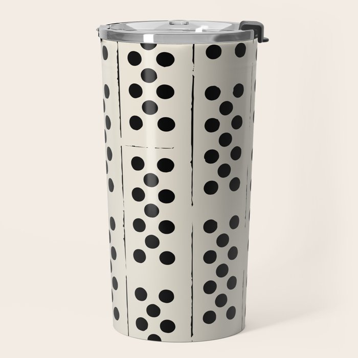 Dominos Pattern - monochrome hand-drawn  Travel Mug Gallery Image 2
