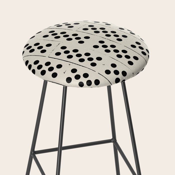 Dominos Pattern - monochrome hand-drawn  Stool Gallery Image 2