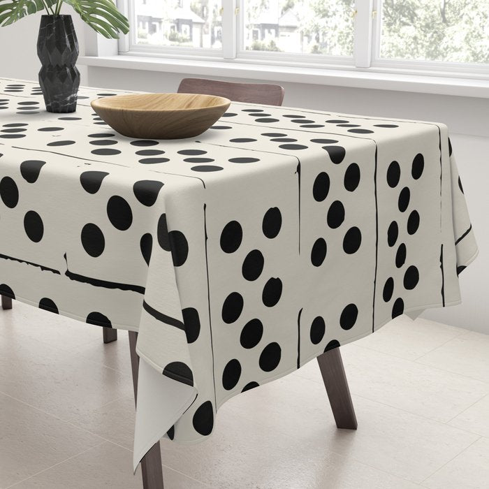 Dominos Pattern - monochrome hand-drawn  Tablecloth Gallery Image 3