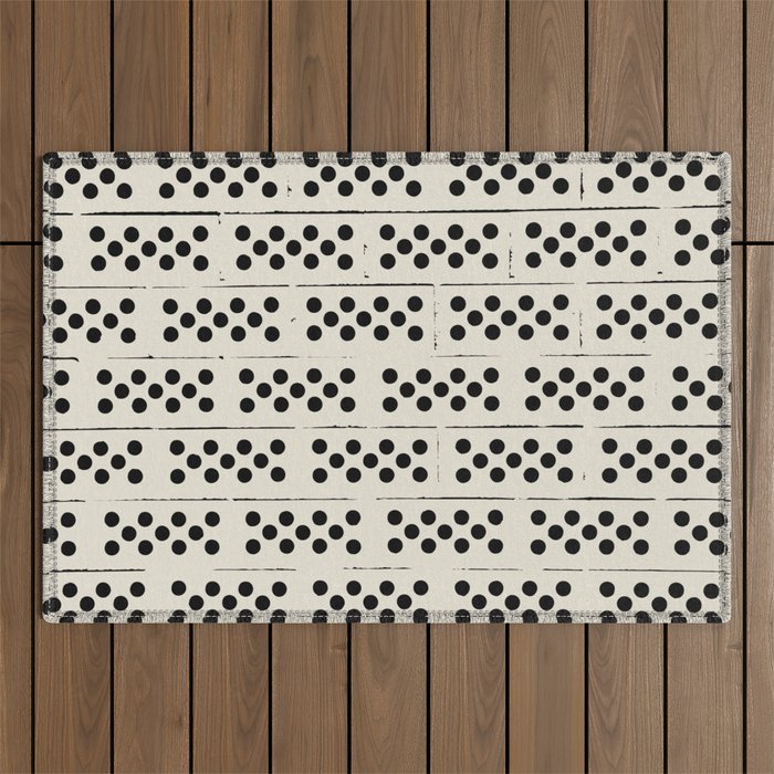 Dominos Pattern - monochrome hand-drawn  Outdoor Rug Gallery Image 1
