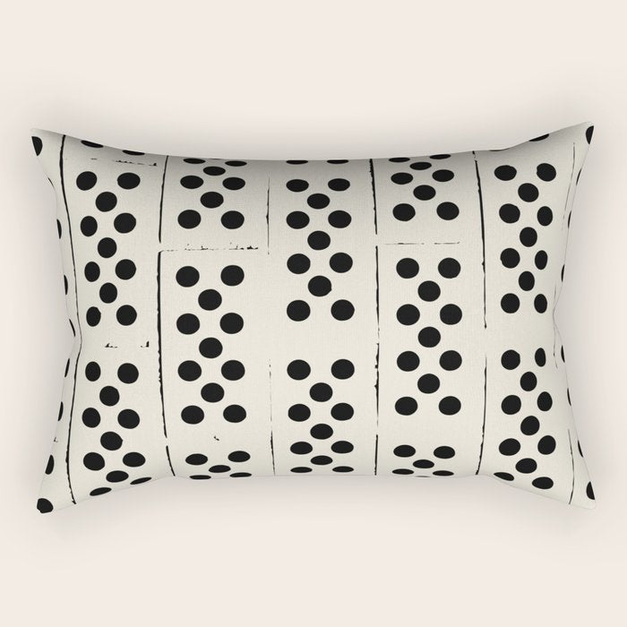 Dominos Pattern - monochrome hand-drawn  Rectangular Pillow Gallery Image 2
