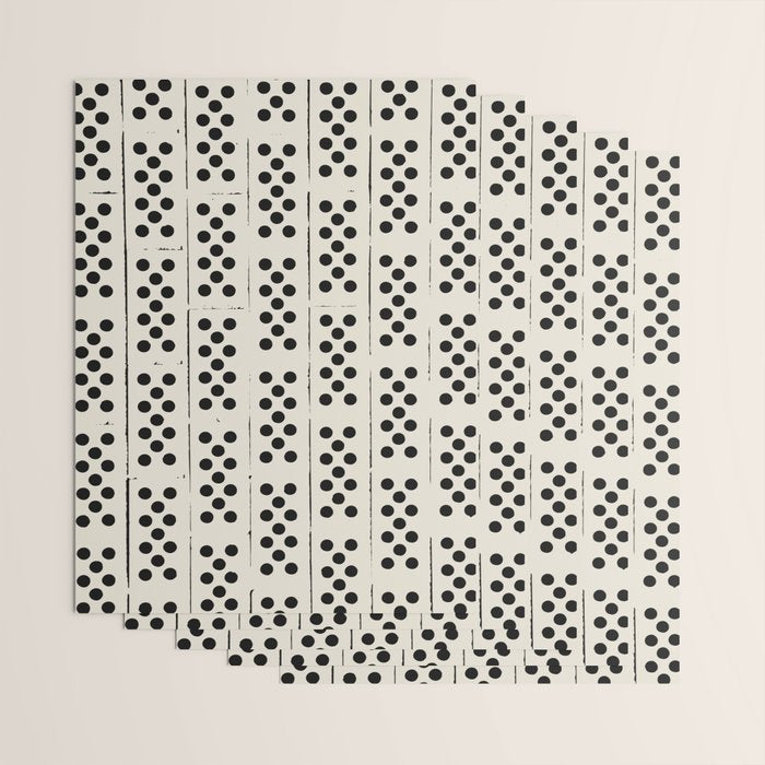 Dominos Pattern - monochrome hand-drawn  Wrapping Paper Gallery Image 3