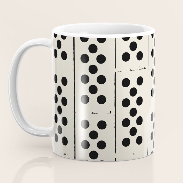 Dominos Pattern - monochrome hand-drawn  Coffee Mug Gallery Image 3