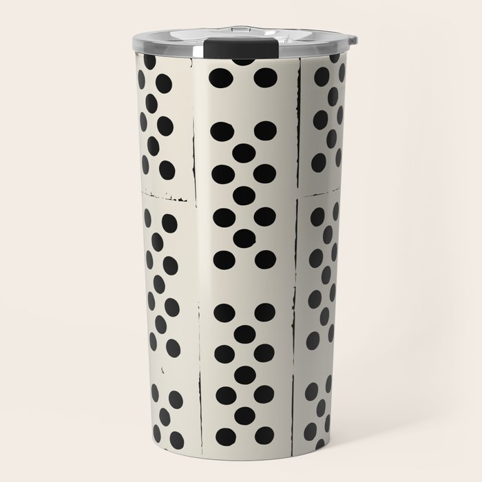Dominos Pattern - monochrome hand-drawn  Travel Mug Gallery Image 1
