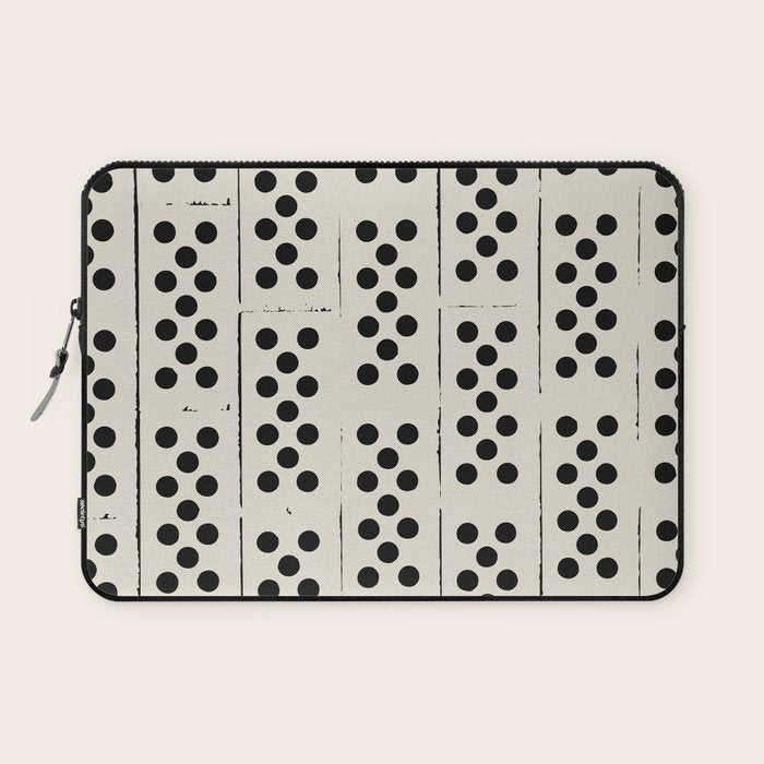 Dominos Pattern - monochrome hand-drawn  Laptop Sleeve Gallery Image 1