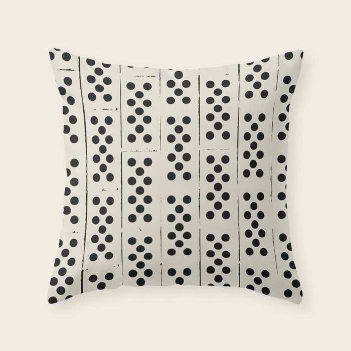 Dominos Pattern - monochrome hand-drawn  Throw Pillow Gallery Image 6