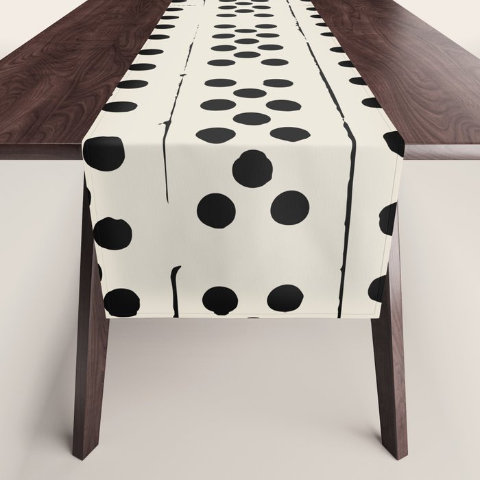 Dominos Pattern - monochrome hand-drawn  Table Runner Gallery Image 1