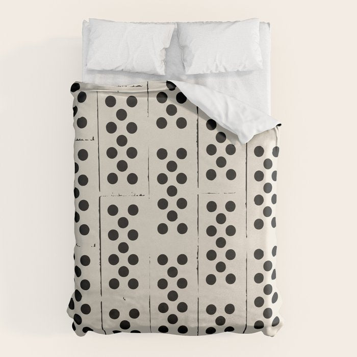 Dominos Pattern - monochrome hand-drawn  Duvet Cover Gallery Image 1