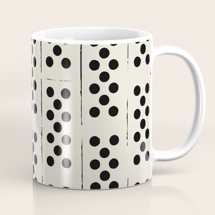Dominos Pattern - monochrome hand-drawn  Coffee Mug Gallery Image 1