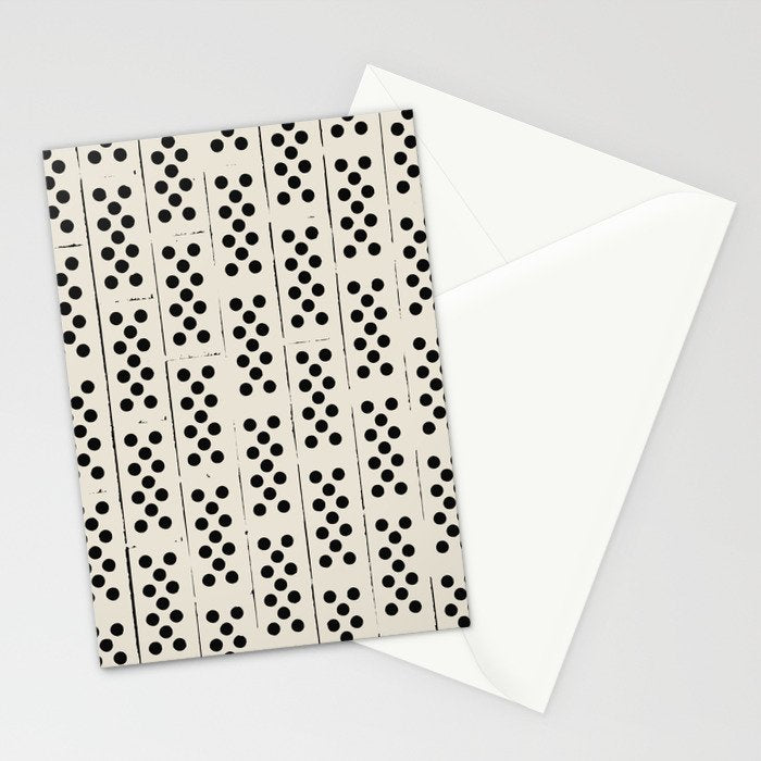 Dominos Pattern - monochrome hand-drawn  Stationery Card Gallery Image 2