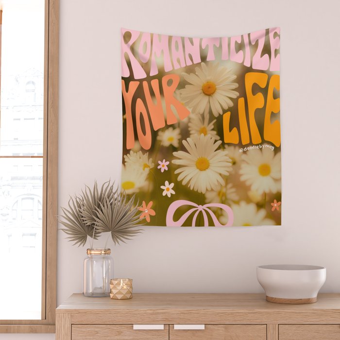 Romanticize Your Life Wall Tapestry Gallery Image 2
