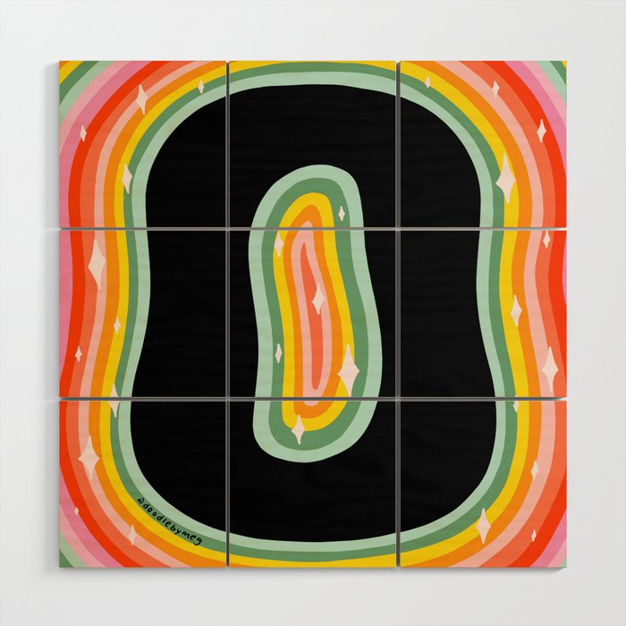 Rainbow O Wood Wall Art Gallery Image 1