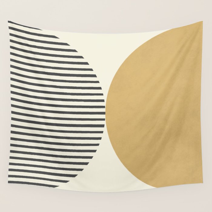 Semicircle Stripes - Gold Wall Tapestry Gallery Image 4