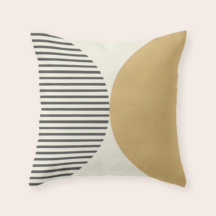 Semicircle Stripes - Gold Throw Pillow Gallery Image 1