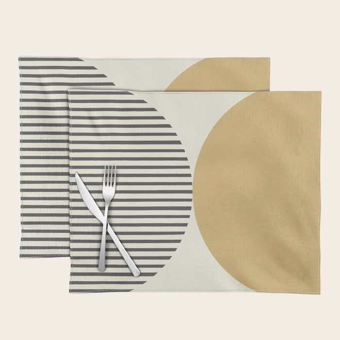 Semicircle Stripes - Gold Placemat Gallery Image 1