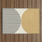 Semicircle Stripes - Gold Outdoor Rug Gallery Image 1