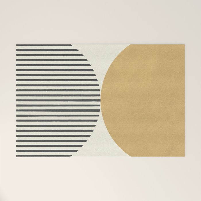 Semicircle Stripes - Gold Welcome Mat Gallery Image 1