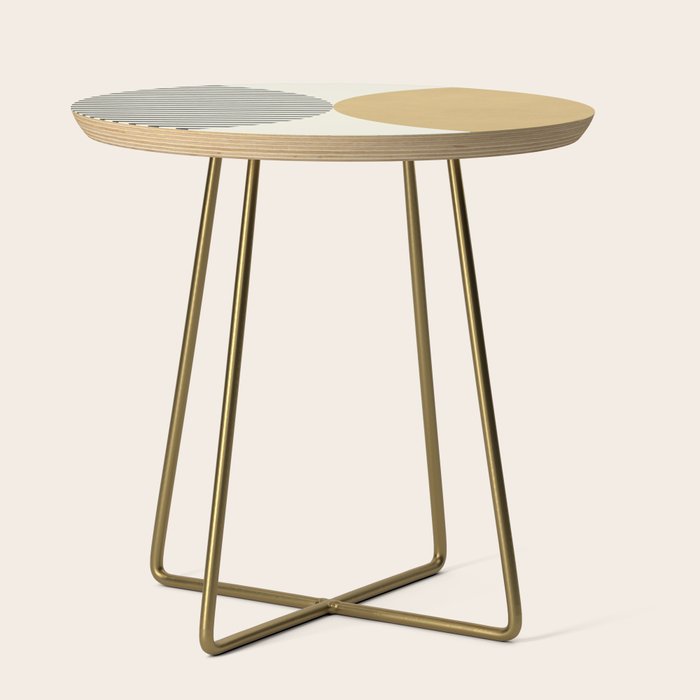 Semicircle Stripes - Gold Side Table Gallery Image 1