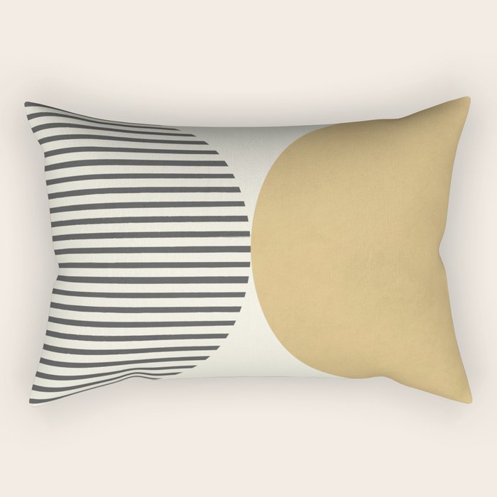Semicircle Stripes - Gold Rectangular Pillow Gallery Image 1