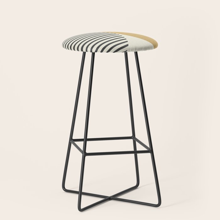 Semicircle Stripes - Gold Stool Gallery Image 1