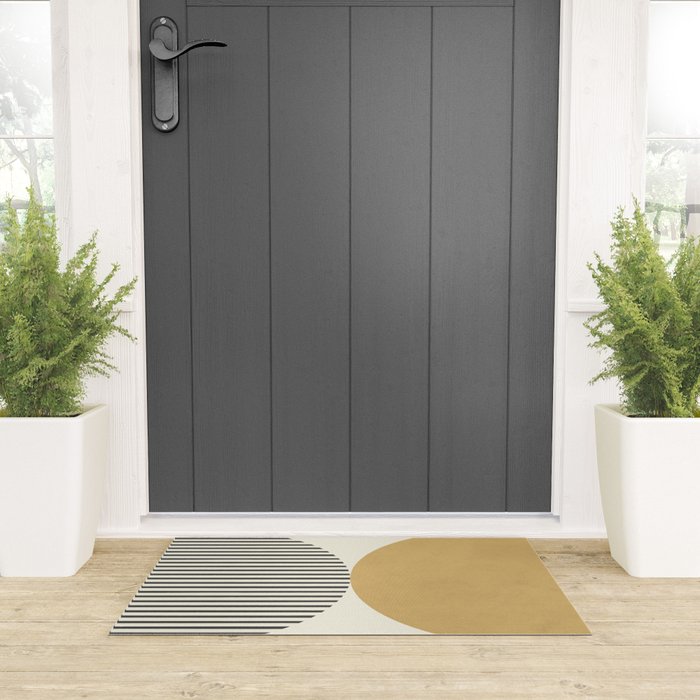 Semicircle Stripes - Gold Welcome Mat Gallery Image 3