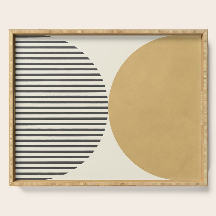 Semicircle Stripes - Gold Serving Tray Gallery Image 1