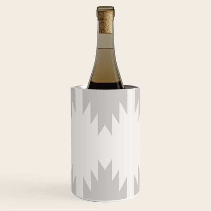 Geometric Southwestern Minimalism - White and Grey Wine Chiller Gallery Image 1