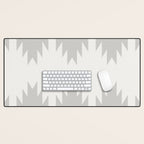 Geometric Southwestern Minimalism - White and Grey Desk Mat Gallery Image 1