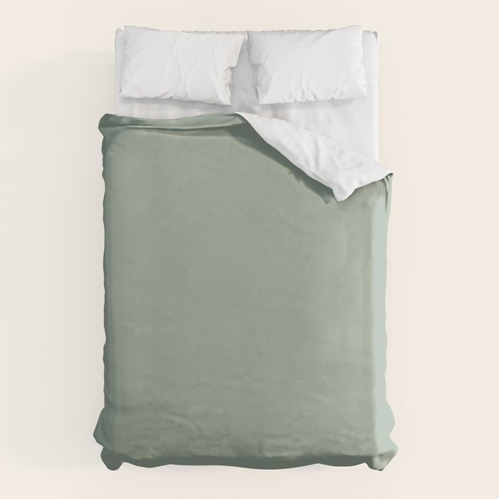 Neutral Sage Grey III Solid Color Duvet Cover Gallery Image 6