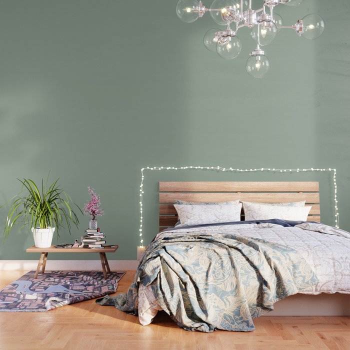 Neutral Sage Grey III Solid Color Wallpaper Gallery Image 3