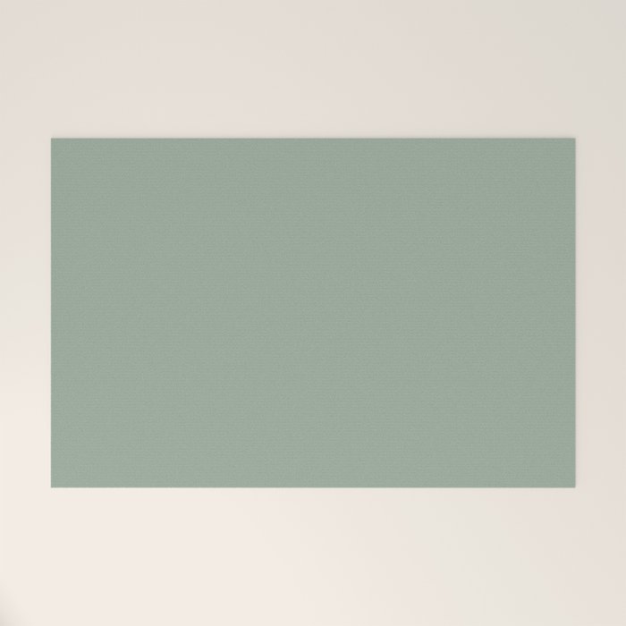 Neutral Sage Grey III Solid Color Welcome Mat Gallery Image 1