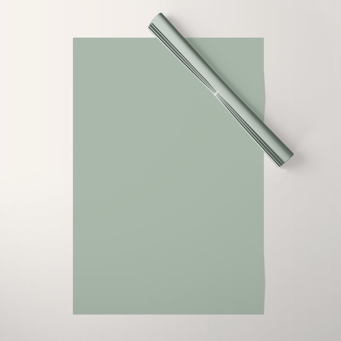 Neutral Sage Grey III Solid Color Wrapping Paper Gallery Image 1