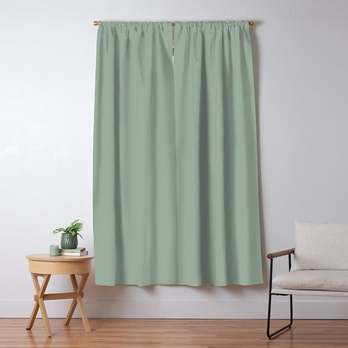 Neutral Sage Grey III Solid Color Window Curtain Gallery Image 5