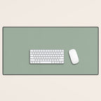 Neutral Sage Grey III Solid Color Desk Mat Gallery Image 1