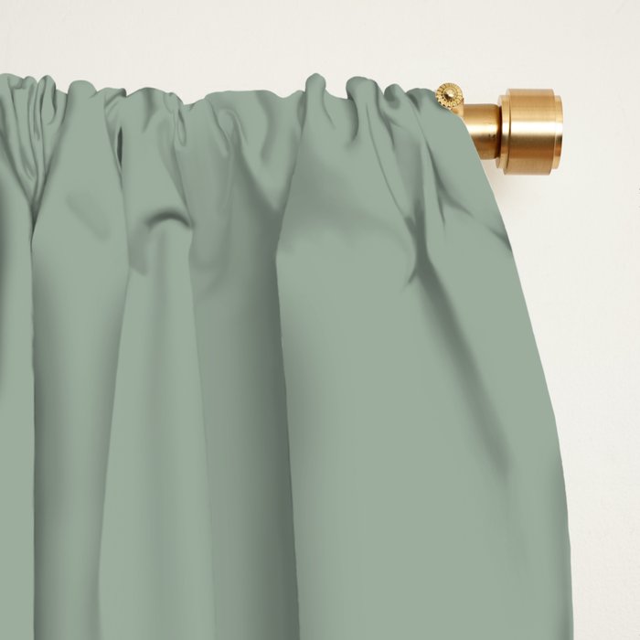 Neutral Sage Grey III Solid Color Window Curtain Gallery Image 2