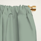 Neutral Sage Grey III Solid Color Window Curtain Gallery Image 2