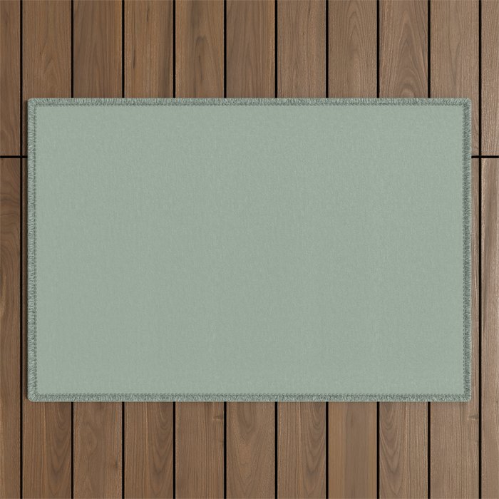 Neutral Sage Grey III Solid Color Outdoor Rug Gallery Image 1