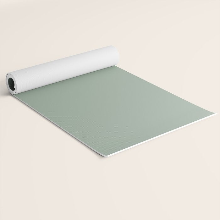 Neutral Sage Grey III Solid Color Yoga Mat Gallery Image 2