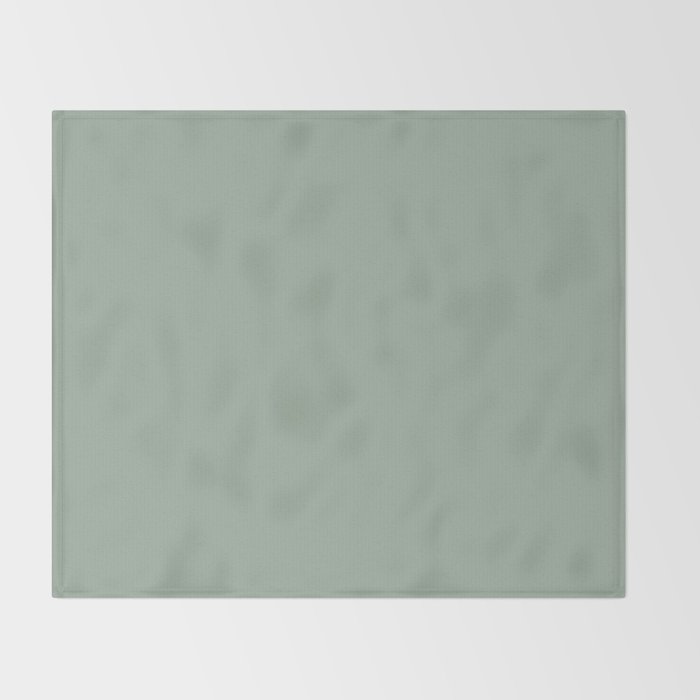 Neutral Sage Grey III Solid Color Throw Blanket Gallery Image 2