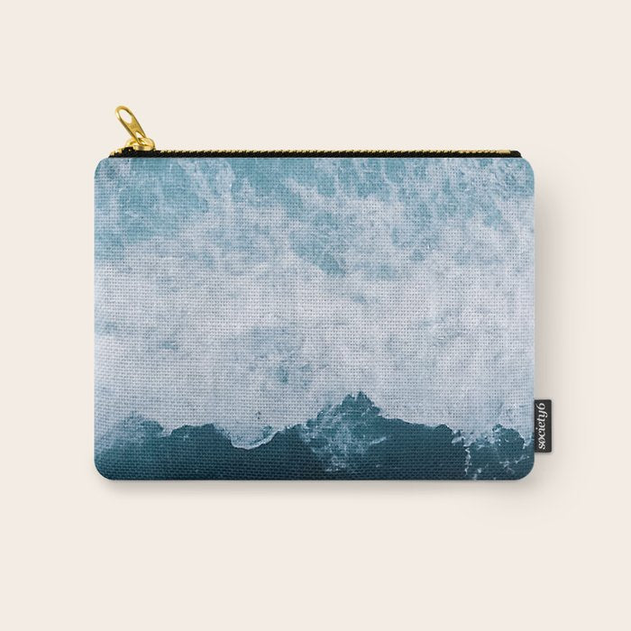 Abstract Wild Waves â Minimalism and Ocean Textures Carry All Pouch Gallery Image 1