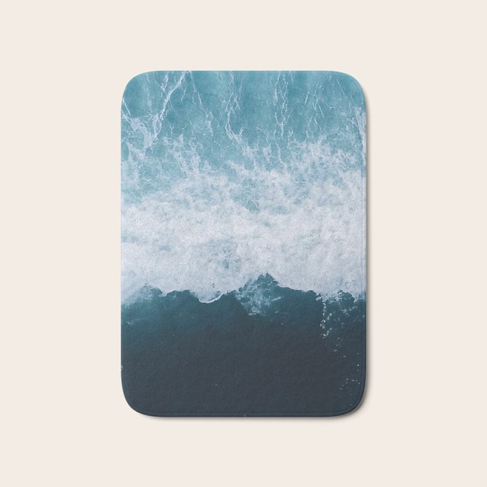 Abstract Wild Waves â Minimalism and Ocean Textures Bath Mat Gallery Image 1