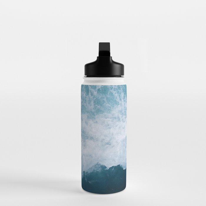 Abstract Wild Waves â Minimalism and Ocean Textures Water Bottle Gallery Image 3