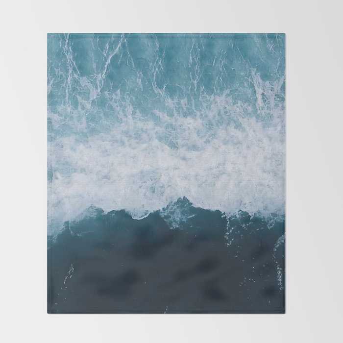Abstract Wild Waves â Minimalism and Ocean Textures Throw Blanket Gallery Image 2